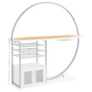 Risley 2-door Circular LED Home Bar Cabinet White High Gloss