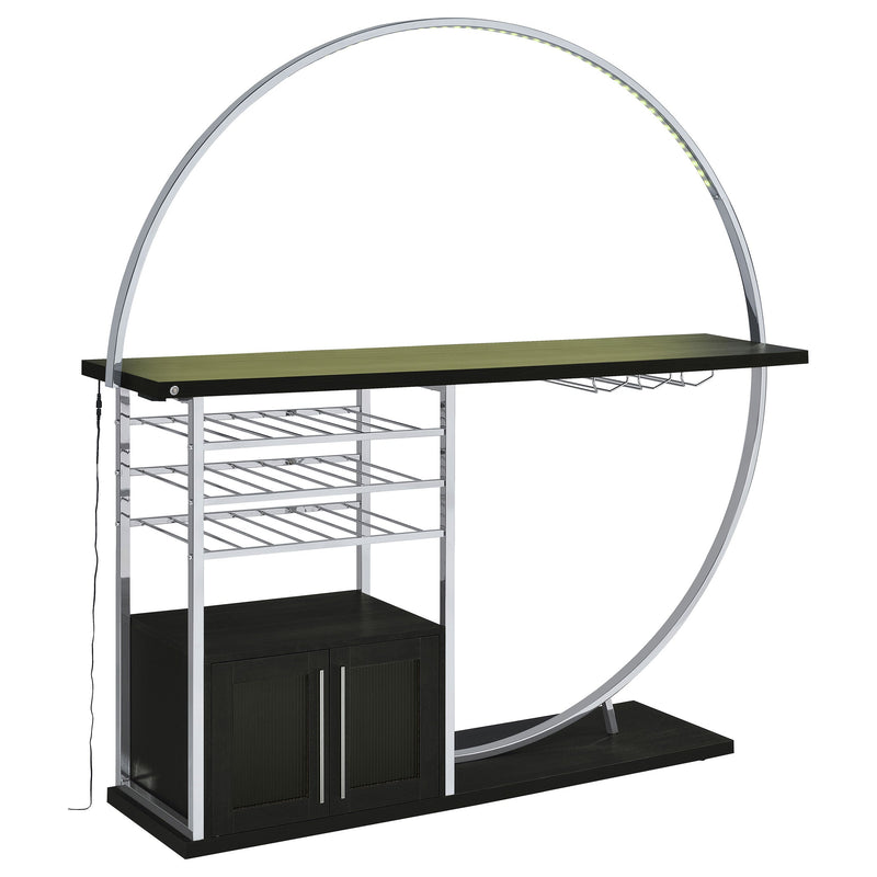 Risley 2-door Circular LED Home Bar Cabinet White High Gloss