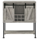 Claremont Sliding Door Home Bar Wine Cabinet Grey Driftwood