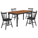 Hollyoak  Rectangular Dining Set Walnut and Black