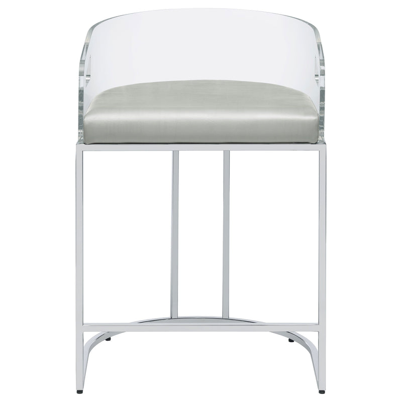 Thermosolis Clear Acrylic Bar Chair Chrome (Set of 2)