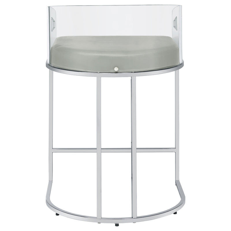 Thermosolis Clear Acrylic Bar Chair Chrome (Set of 2)