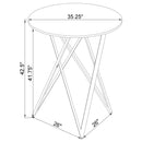 Bexter Round 35-inch Faux Marble Bistro Bar Table Chrome