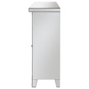 Melinda 2-door LED Mirrored Wine Storage Bar Cabinet Silver
