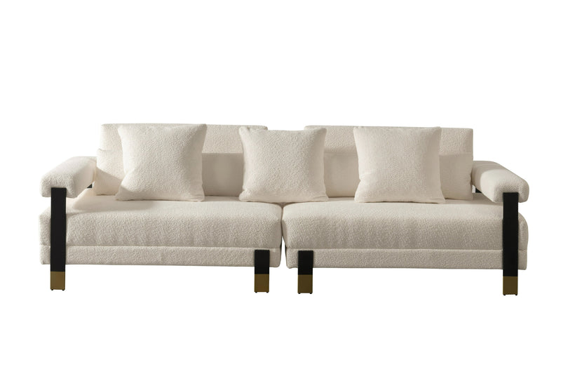 Divani Casa Stratford - Modern Off-White Fabric Sofa Set
