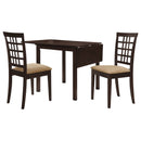 Kelso  Drop Leaf Dining Table Set Cappuccino and Tan