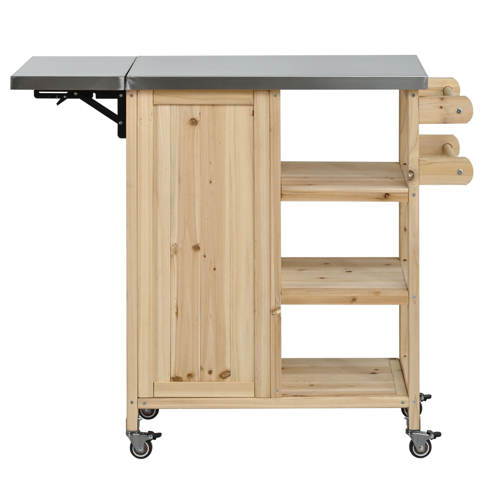 Foldable Outdoor Kitchen Island With Storage Cabinet