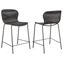 Mckinley Faux Rattan Metal Bar Chair Brown (Set of 2)