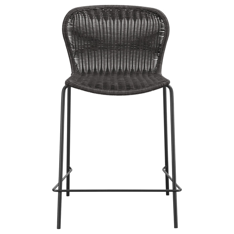 Mckinley Faux Rattan Metal Bar Chair Brown (Set of 2)