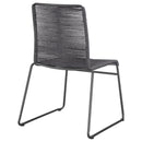 Jerome Woven Rope Stackable Side Chair Charcoal (Set of 2)