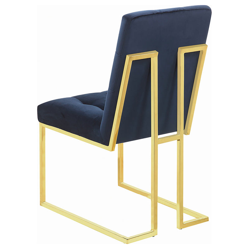 Cisco Velvet Upholstered Dining Side Chair Chrome (Set of 2)