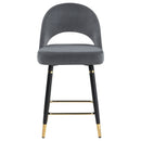 Lindsey Velvet Upholstered Counter Chair Black (Set of 2)