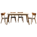 Everett  Rectangular Dining Table Set Natural Walnut