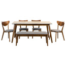 Everett  Rectangular Dining Table Set Natural Walnut