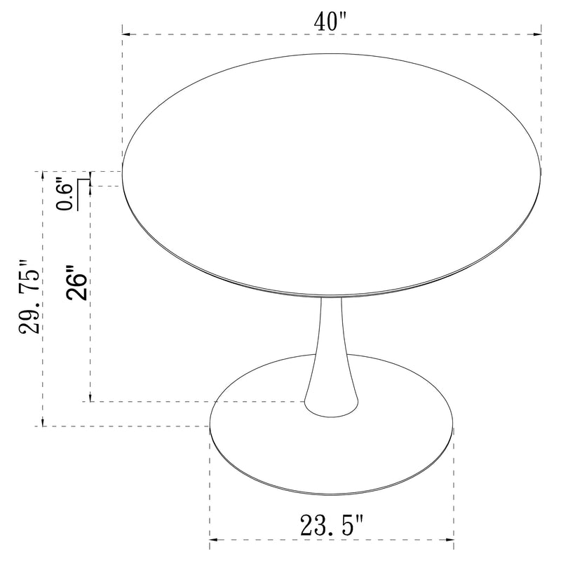 Arkell Round 30-inch Faux Marble Top Dining Table White