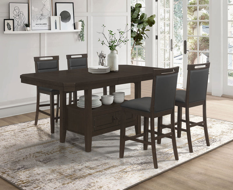 Prentiss  Butterfly Leaf Dining Table Set Cappuccino