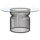 Granvia Round 54-inch Glass Top Metal Dining Table Gunmetal