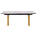 Vesa 97-inch Glass Top Extension Dining Table Beige