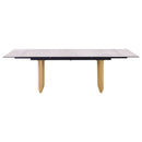 Vesa 97-inch Glass Top Extension Dining Table Beige