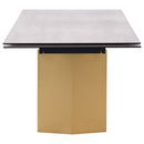 Vesa 97-inch Glass Top Extension Dining Table Beige