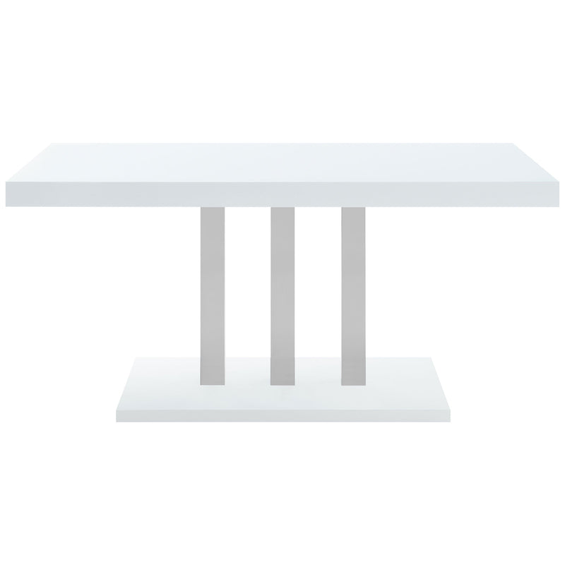 Brooklyn  Rectangular Dining Set White High Gloss