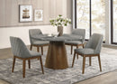 Franklin 5-piece Round Dining Table Set Grey and Dark Oak