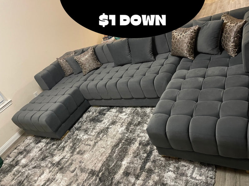 Arianna Sectional Black or Grey  ( Clearance )