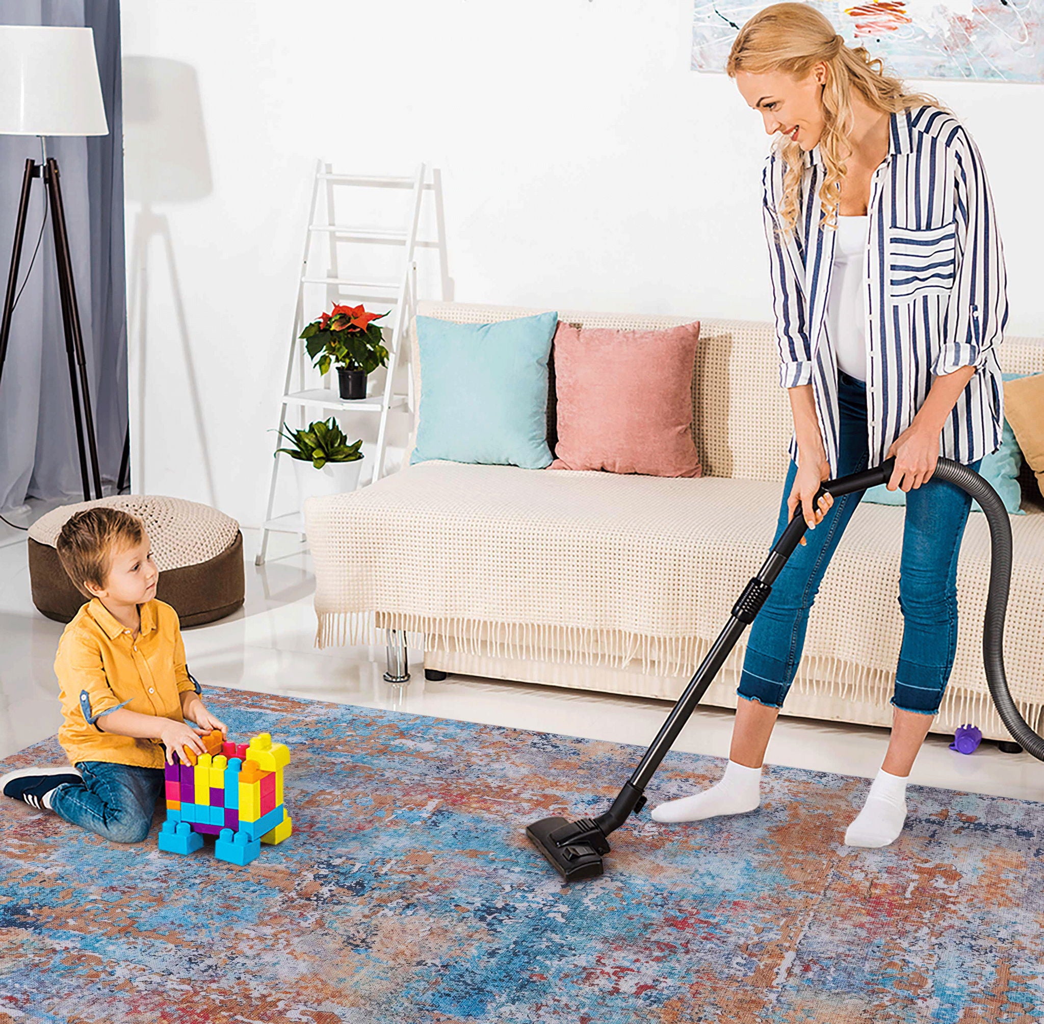 Maval - 8' X 10' Area Rug Washable - Multi