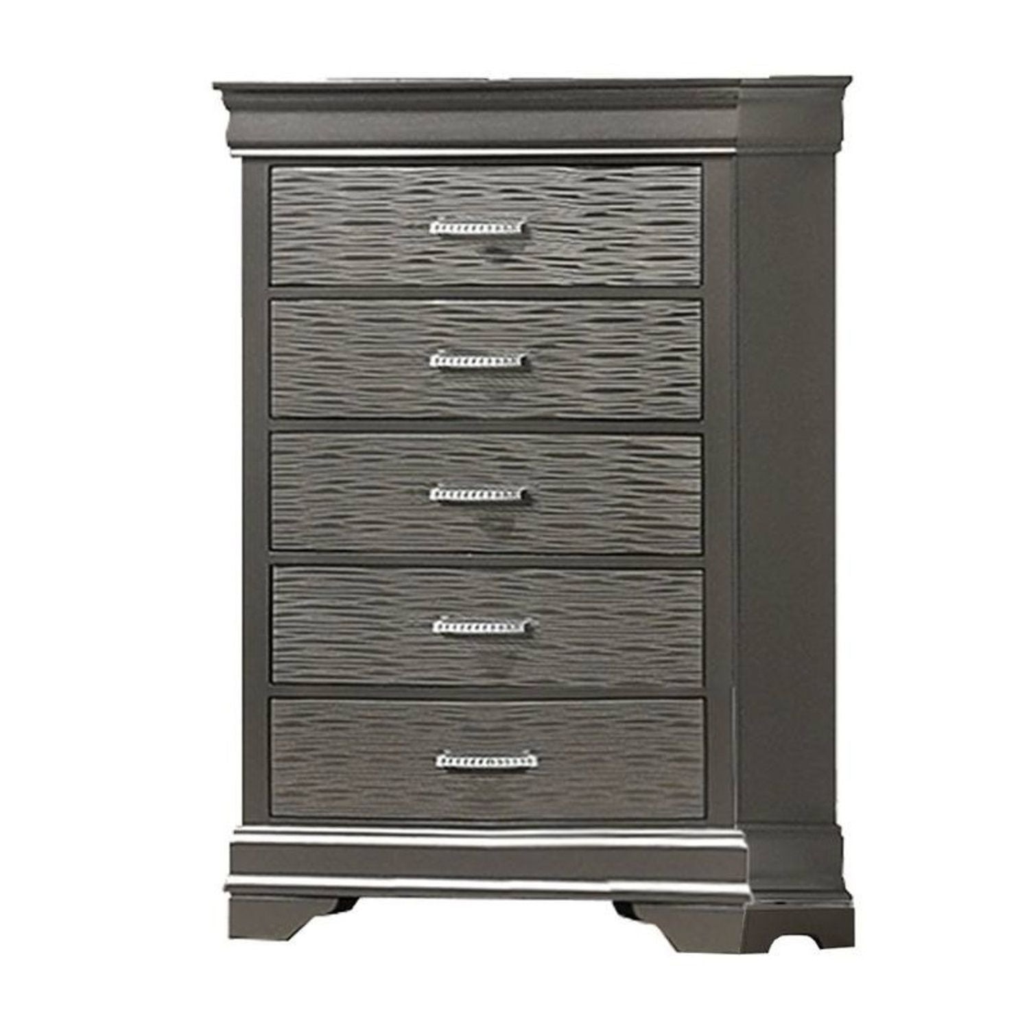 1 Piece Chest With Unique Drawers - Gray