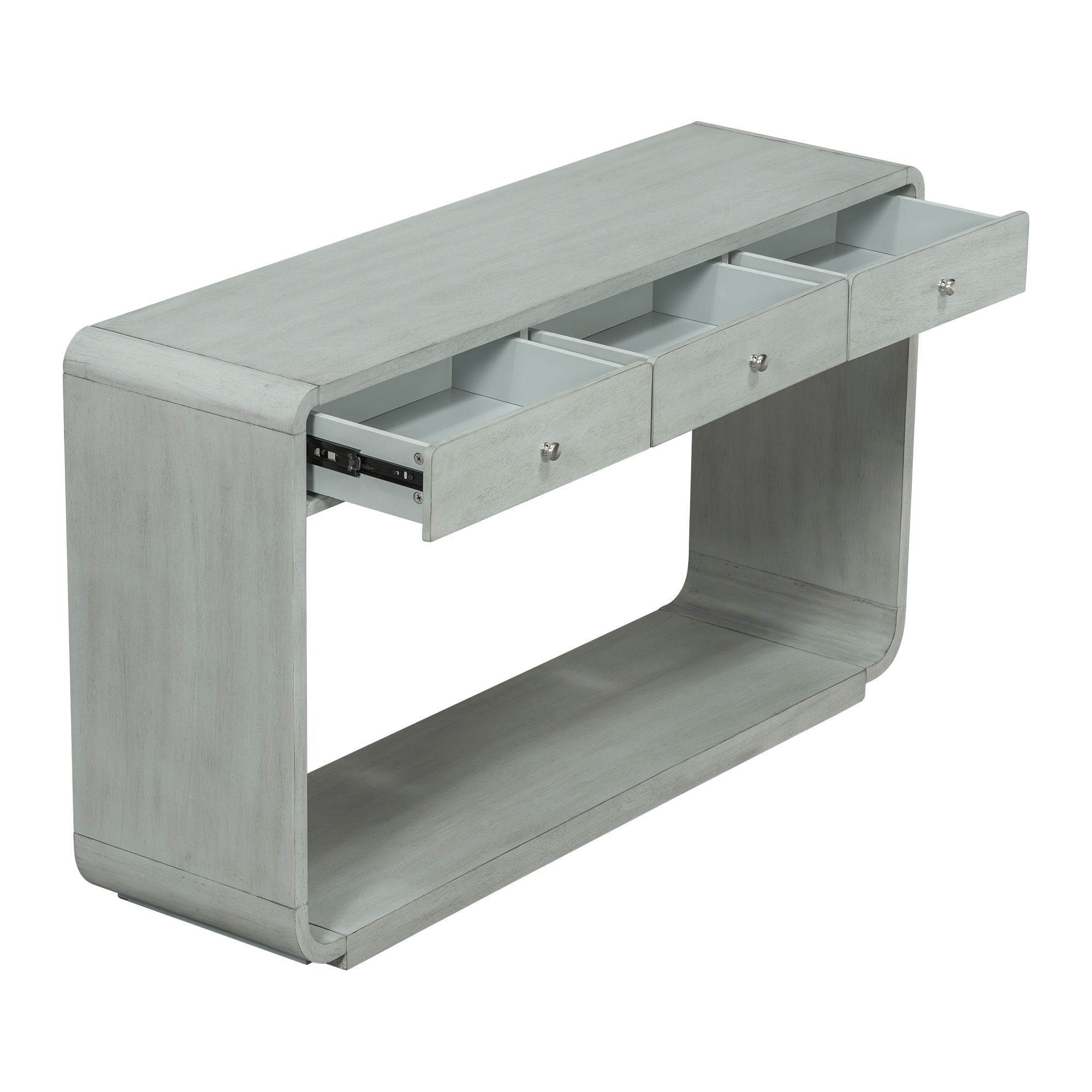 onsole Table With 3 Drawers And Display Shelf