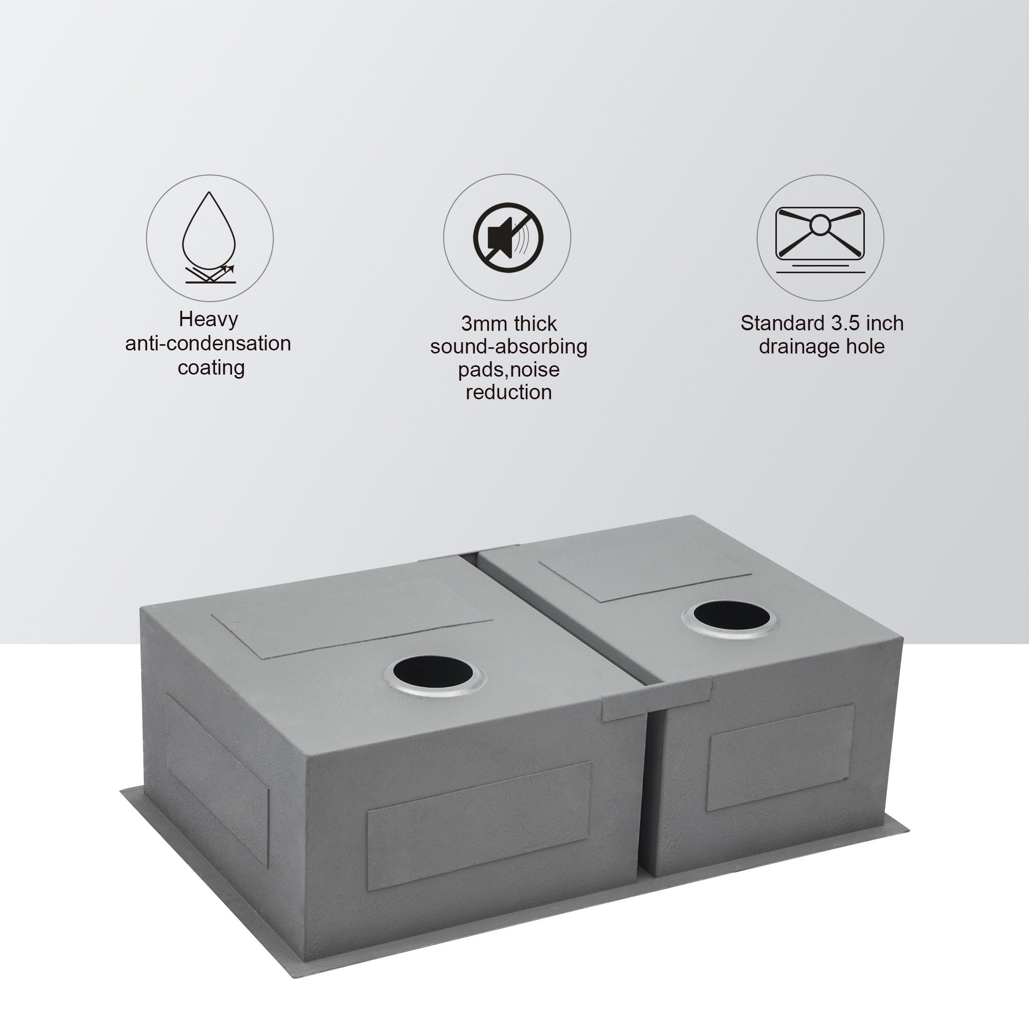 Modern Double Bowl Undermount Sink Design With 10" Deep Basins
