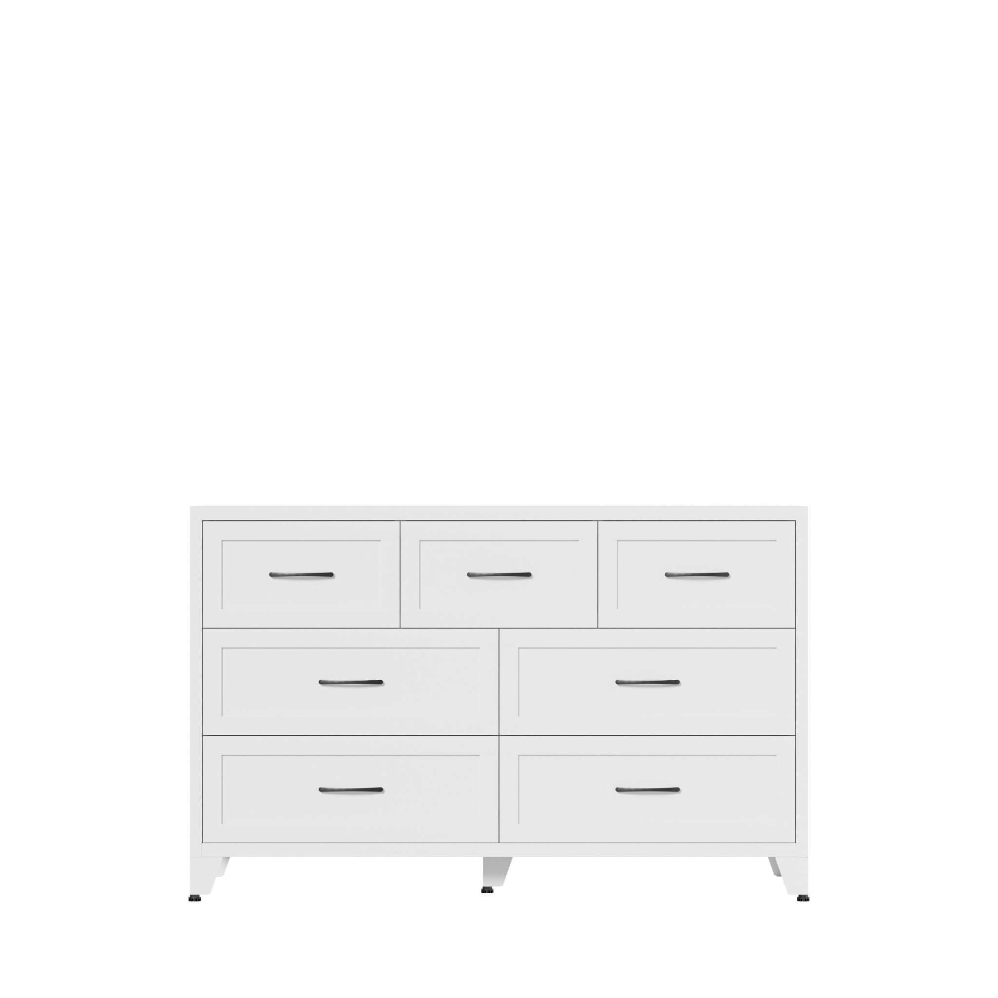 7-Drawer Dresser, Low-Profile Storage - White