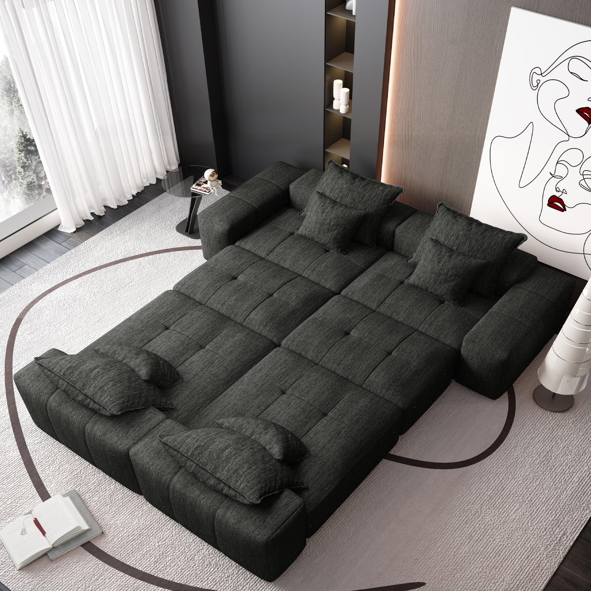 Modern Oversized Diy Combination Modular Sectional Sofa With Pillows