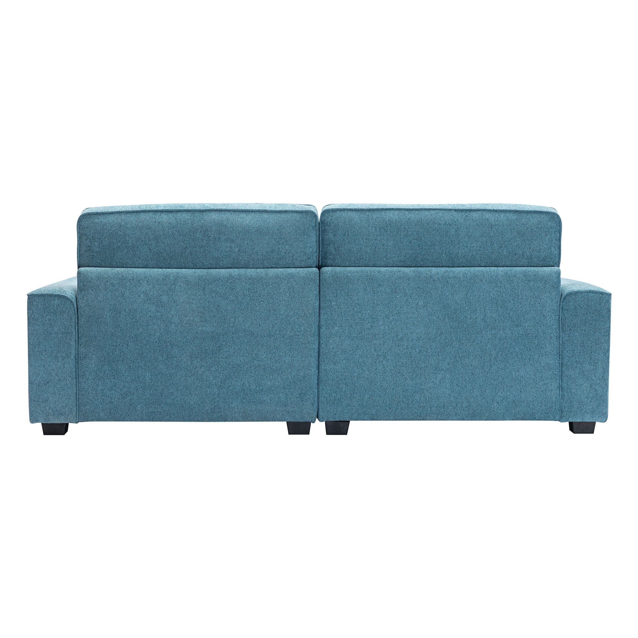 Modern Fabric Sofa With Cushions, Sleek Arm Design