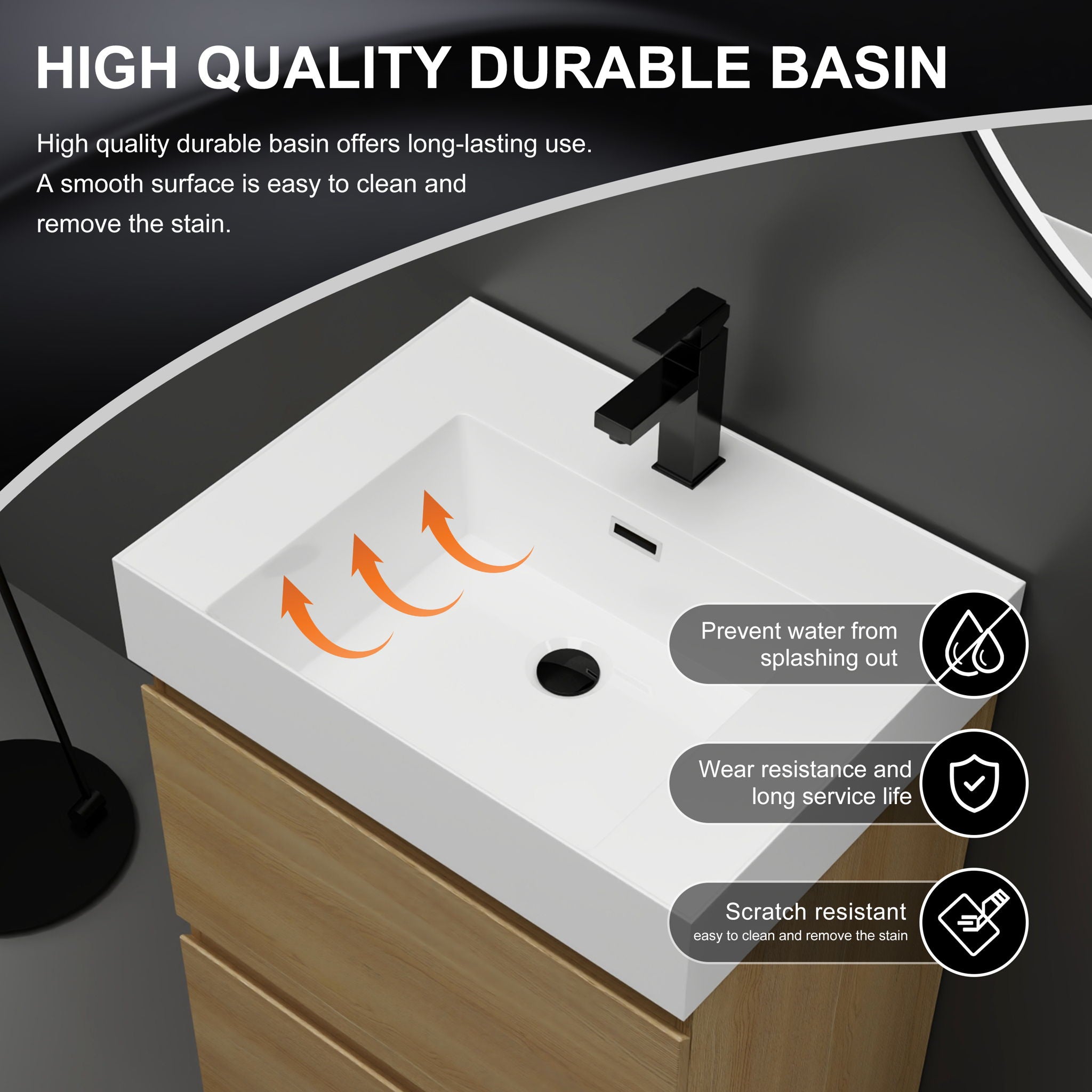 Modern Freestanding Bathroom Vanities With Single Sink Combo