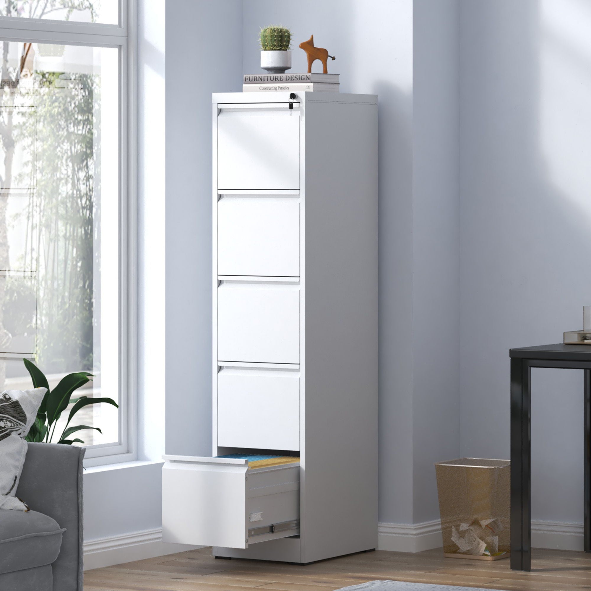 Steel Drawer Vertical File Cabinet With Lock For A4 Legal / Letter Size