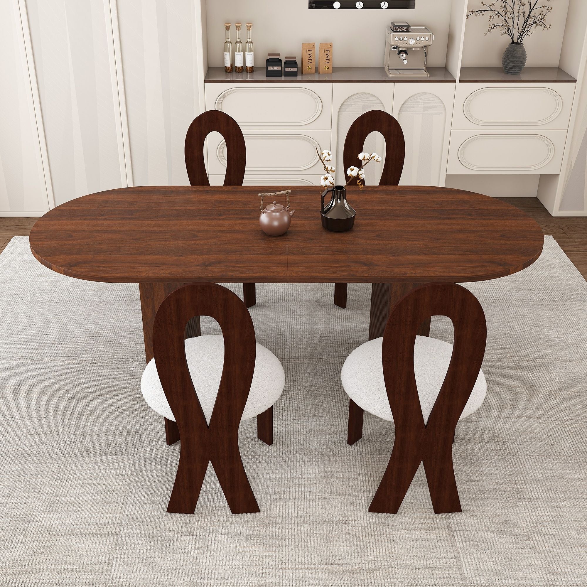 Modern Oval Dining Table With Chairs