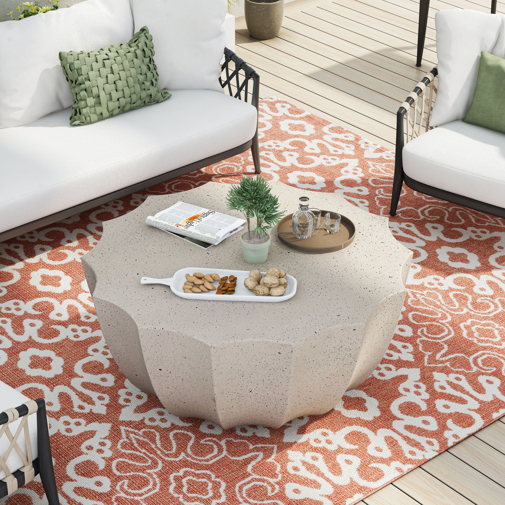 Modern Round Coffee Table For Indoor / Outdoor