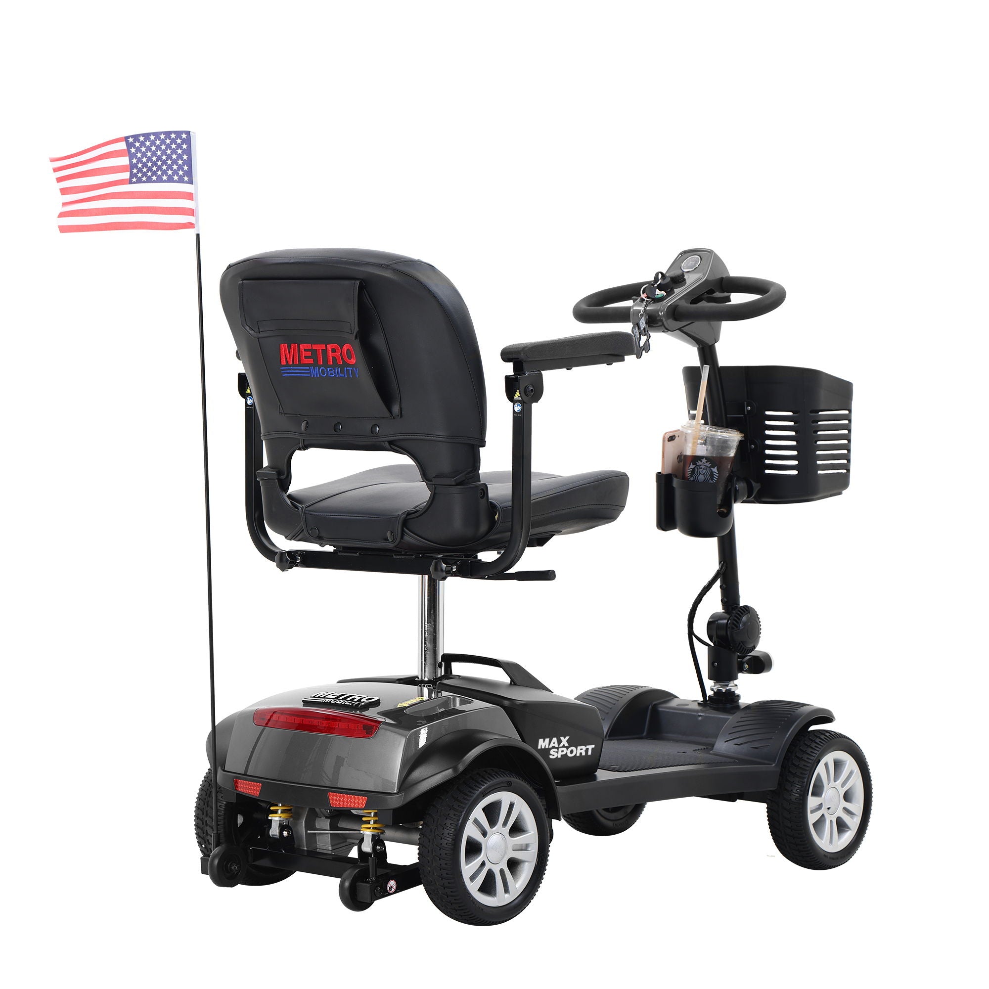 Max Sport - 4 Wheels Outdoor Compact Mobility Scooter With 2 Pieces X 12Ah Lead Acid Battery