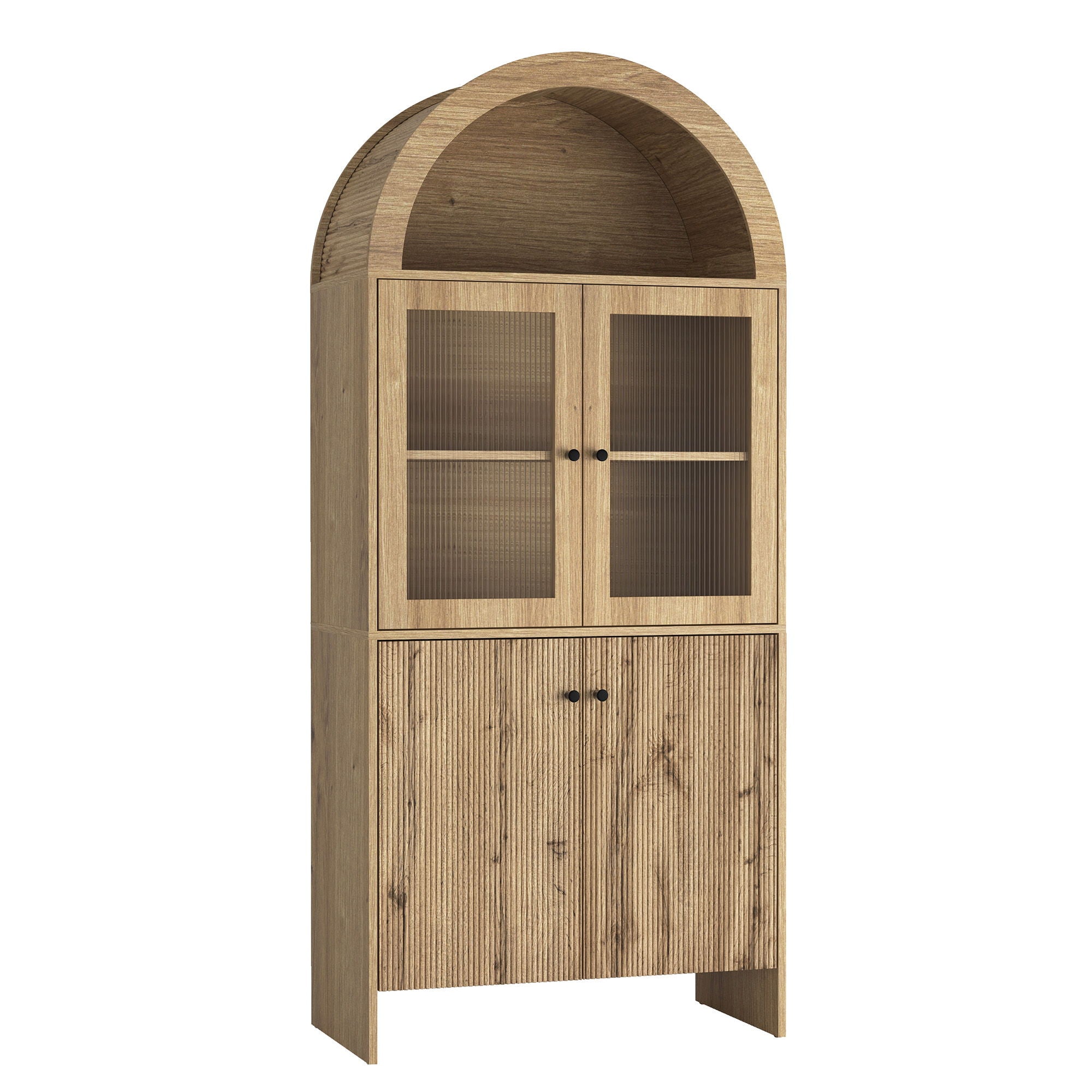 Modern Tech Inspired Dome Cabinet With LED Lighting