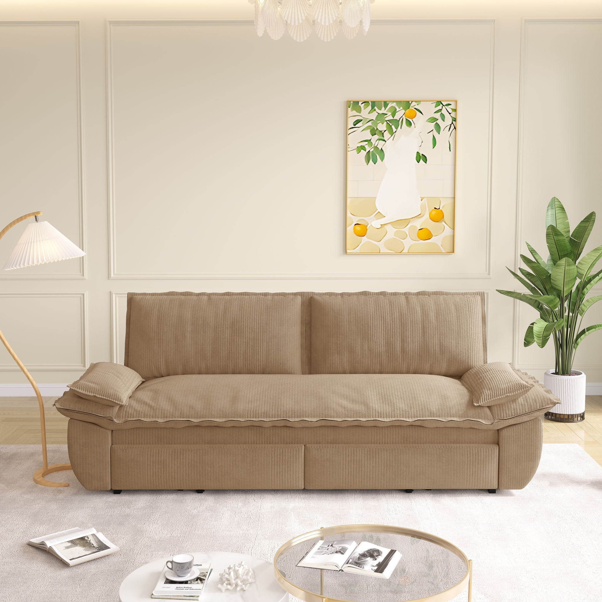 Queen Pull Out Bed, 3 In 1 Convertible Sleeper Sofa