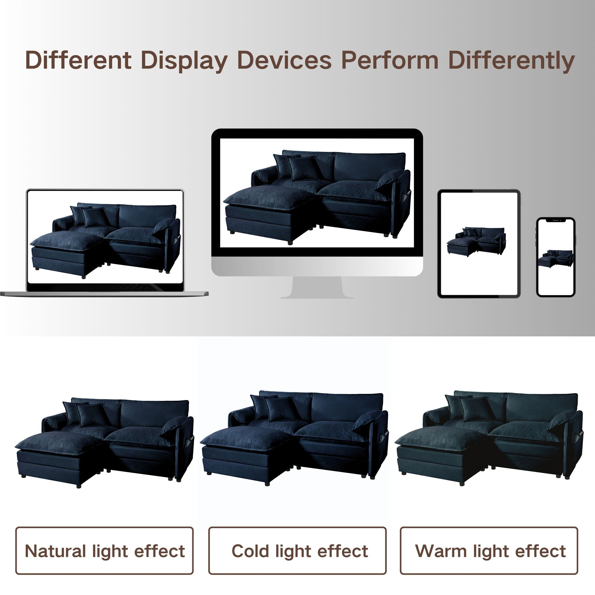 Modern Oversized Loveseat Sofa With Deep Seat And Diy Combination