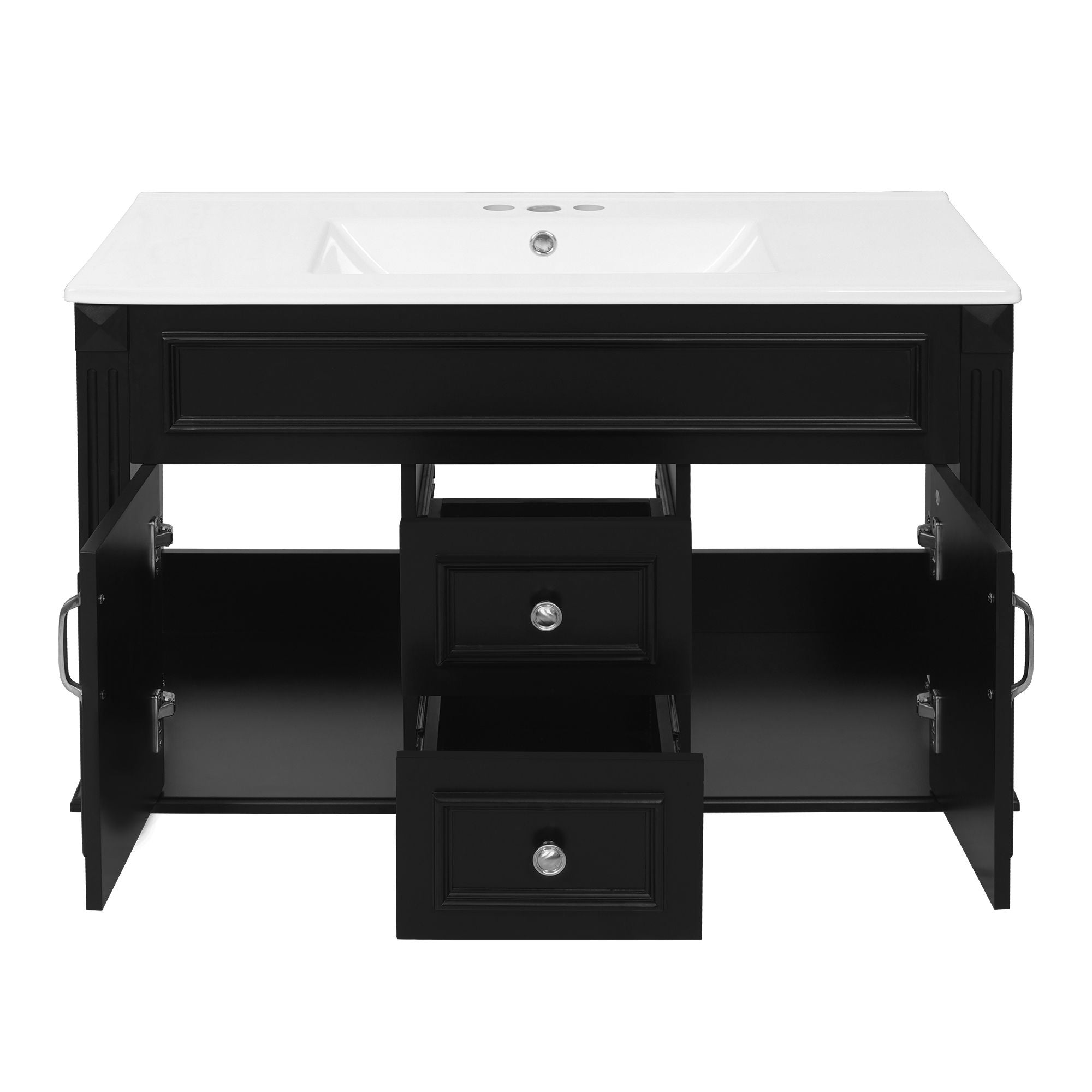 French Simple Style Wall Mounted Bathroom Cabinet With Sink