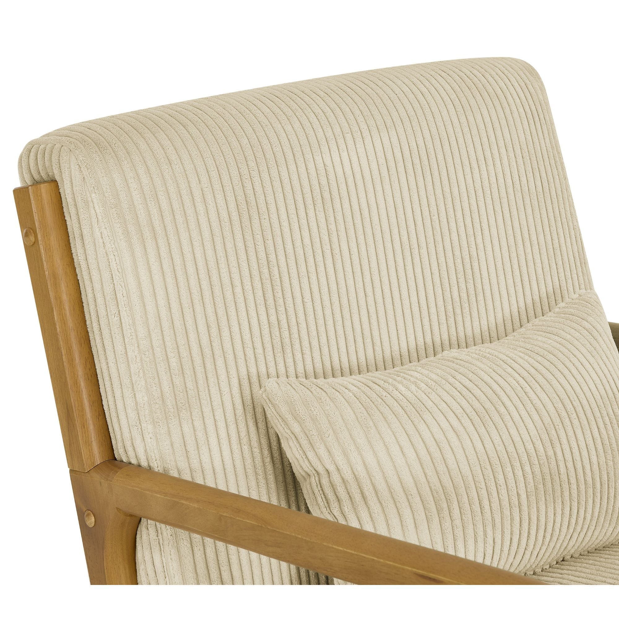 Upholstered Armchair With Back Support Pillow