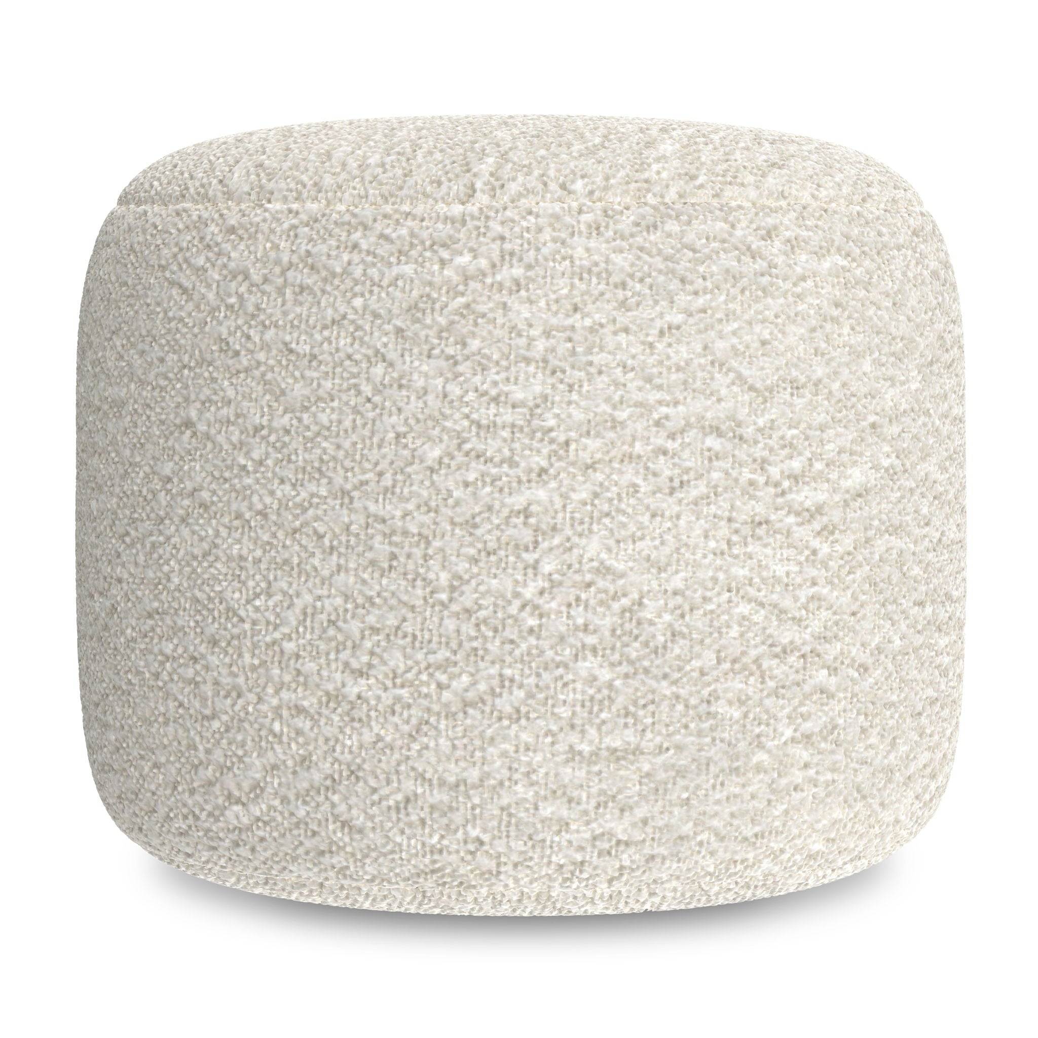 Chantal - Round Pouf - White