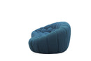 Divani Casa Yolonda - Modern Curved Dark Teal Fabric Loveseat