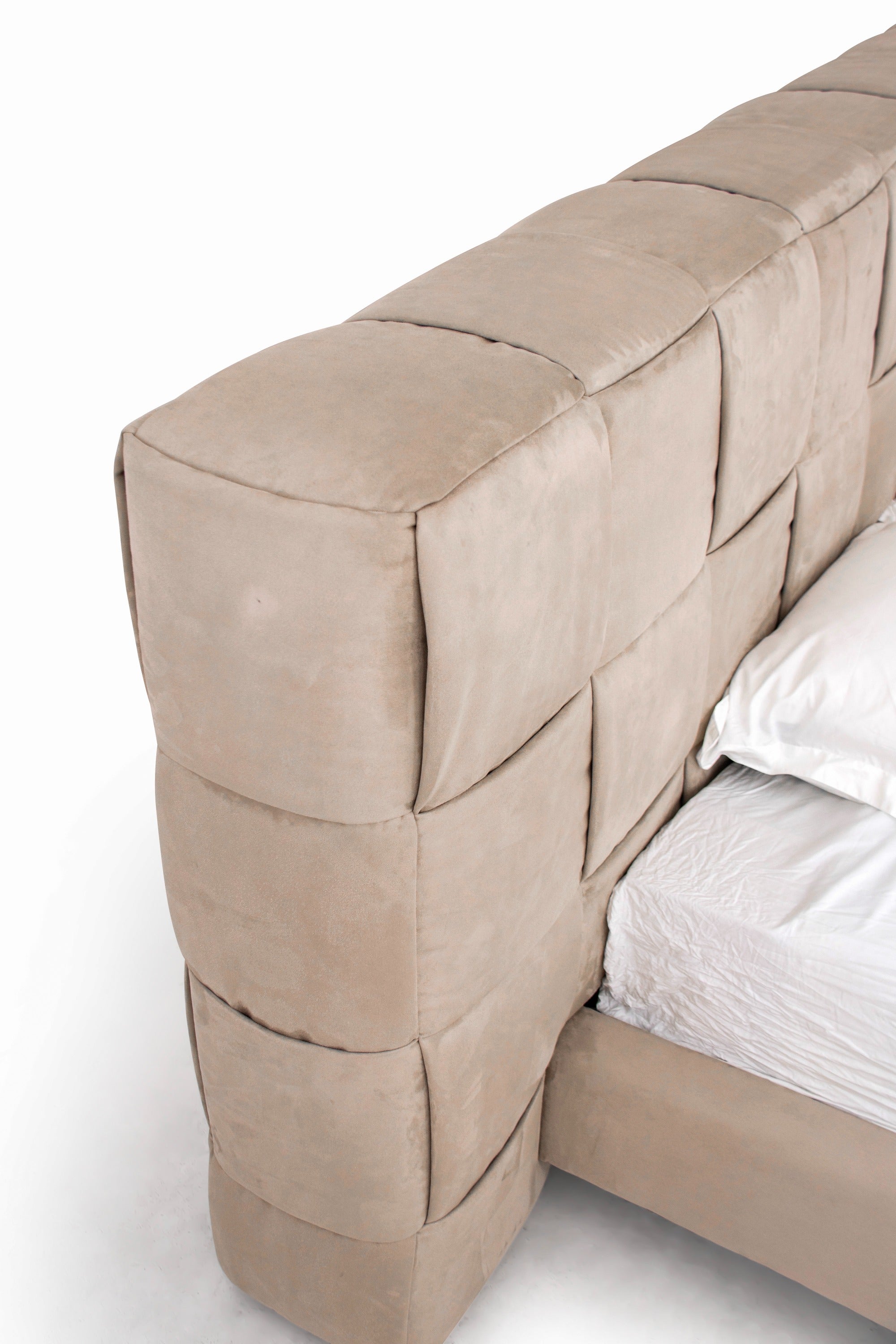 Modrest McKamey - Modern Beige Fabric Bed