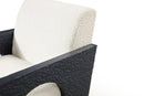 Modrest Midland - Modern Off White Fabric + Black Oak Accent Chair