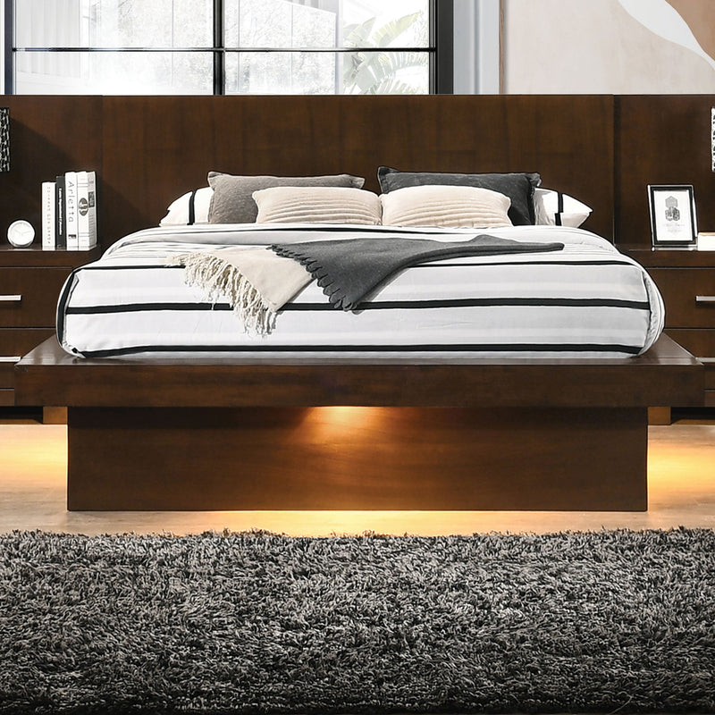 Jessica California King LED Storage Bookcase Bed Cappuccino