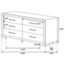 Jessica 6-drawer Dresser Cappuccino